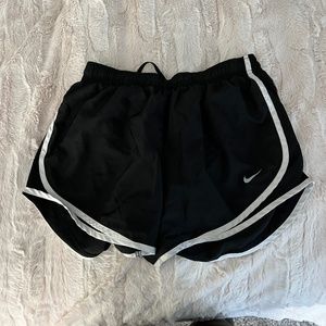Black Nike Dry Fit Athletic Shorts with White Trim